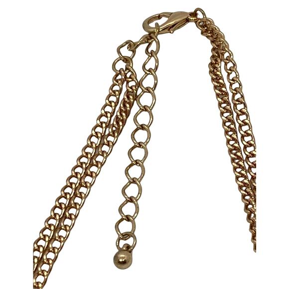 Contemporary Gold Metal Chain Pendant Necklace & Pierced Earrings Set Fashion - Picture 10 of 12